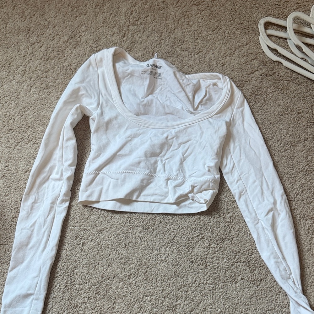 Garage White Long Sleeve Women's Top